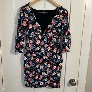 Guess Mini Dress Black Floral Sz M NWT